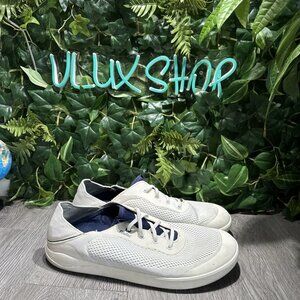 Olukai Moku Pae Mesh Casual Comfort Low Slip Boat Shoes Sneakers White Men's 12